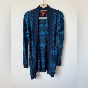 Missoni for Target Blue/navy Chevron Open Front Cardigan — Size M EUC